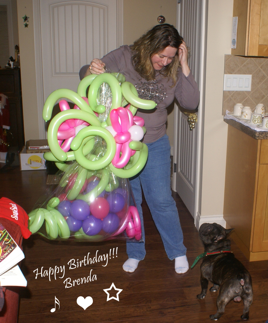 Brenda's Birthday party in Langley with a surprise stuffed balloon from